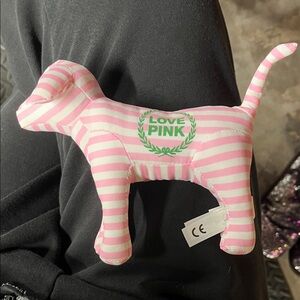 PINK Victoria's Secret Striped Plush Dog
